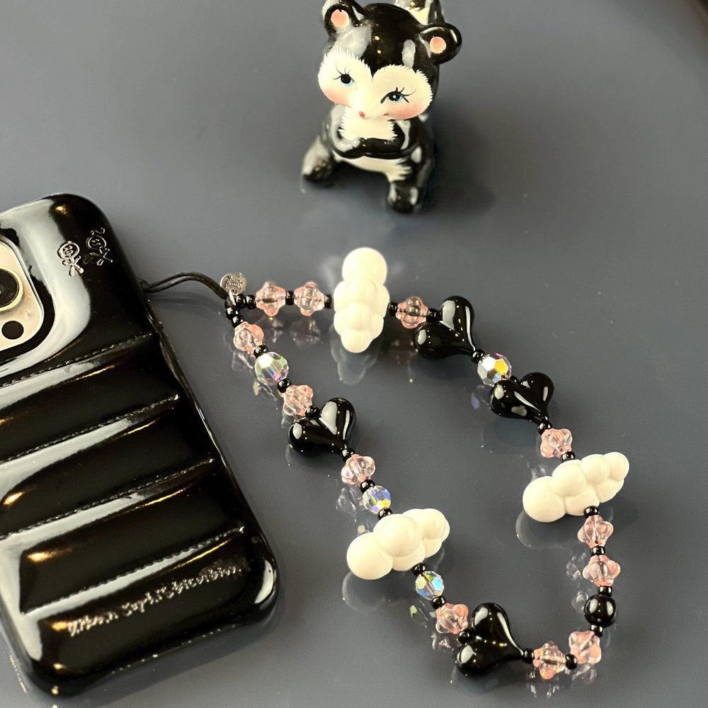 Kawaii In The Sky Line Wristlet Phone Strap Stringting sale phone charm crafted with high-quality colorful beads—perfect for accessorizing phones with a minimalist, stylish touch. A must-have essential and a thoughtful gift idea for women.