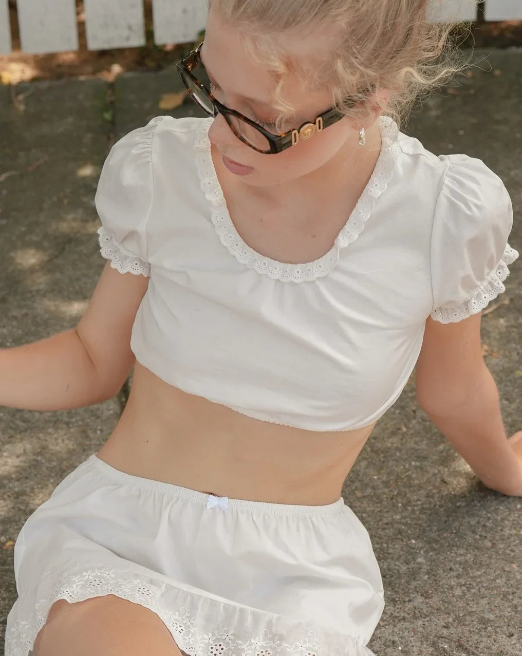 Lace Mini Skirt - White my mum made it coupon  sale code skirt puffer bag dress white crop top girl cute clothing mindfully outfits cottagecore  cotton good quality comfy chic vacation daily