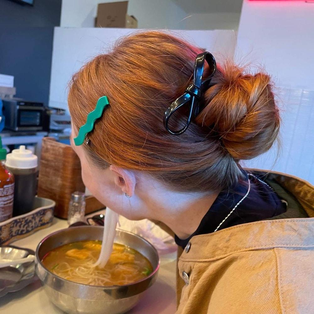 BowsAtelier Large Bow Hairpin in red - Stylish Hair Clip for Women's curly long hair  Fashion Chunks big sale