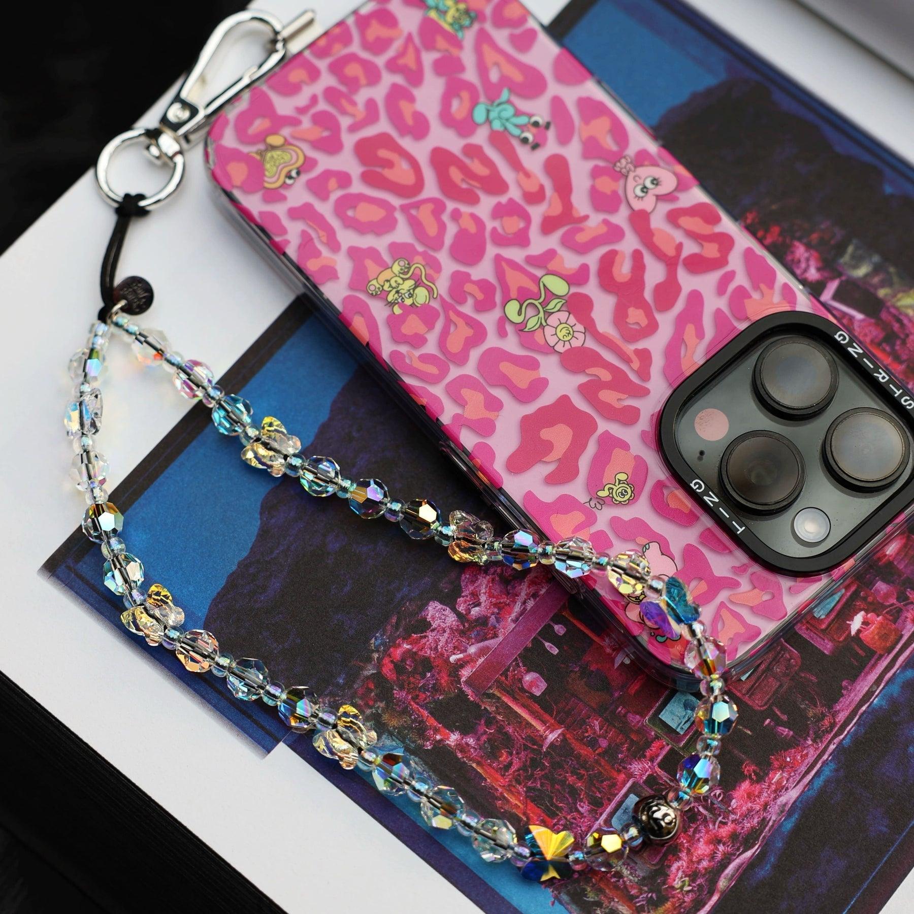 Flutter Drip Crystal Wristlet Phone Strap  Stringting sale phone charm crafted with high-quality colorful beads—perfect for accessorizing phones with a minimalist, stylish touch. A must-have essential and a thoughtful gift idea for women.