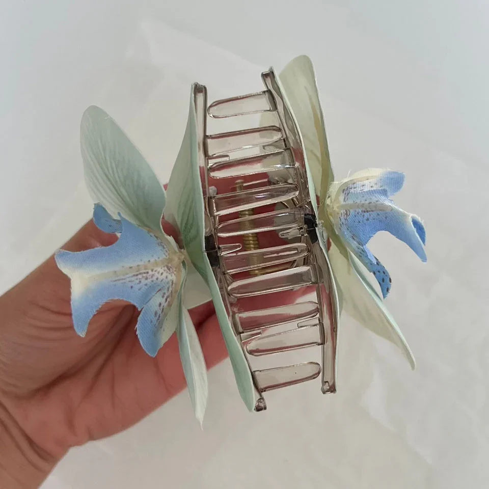 Sea Green Orchid Claw Clip
