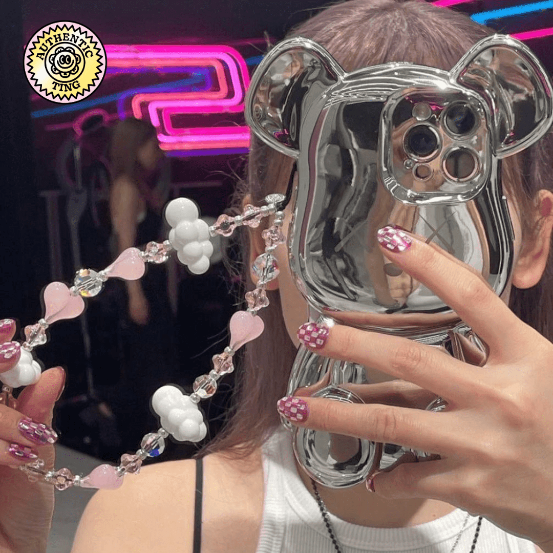 Kawaii In The Sky Line Wristlet Phone Strap Stringting sale phone charm crafted with high-quality colorful beads—perfect for accessorizing phones with a minimalist, stylish touch. A must-have essential and a thoughtful gift idea for women.