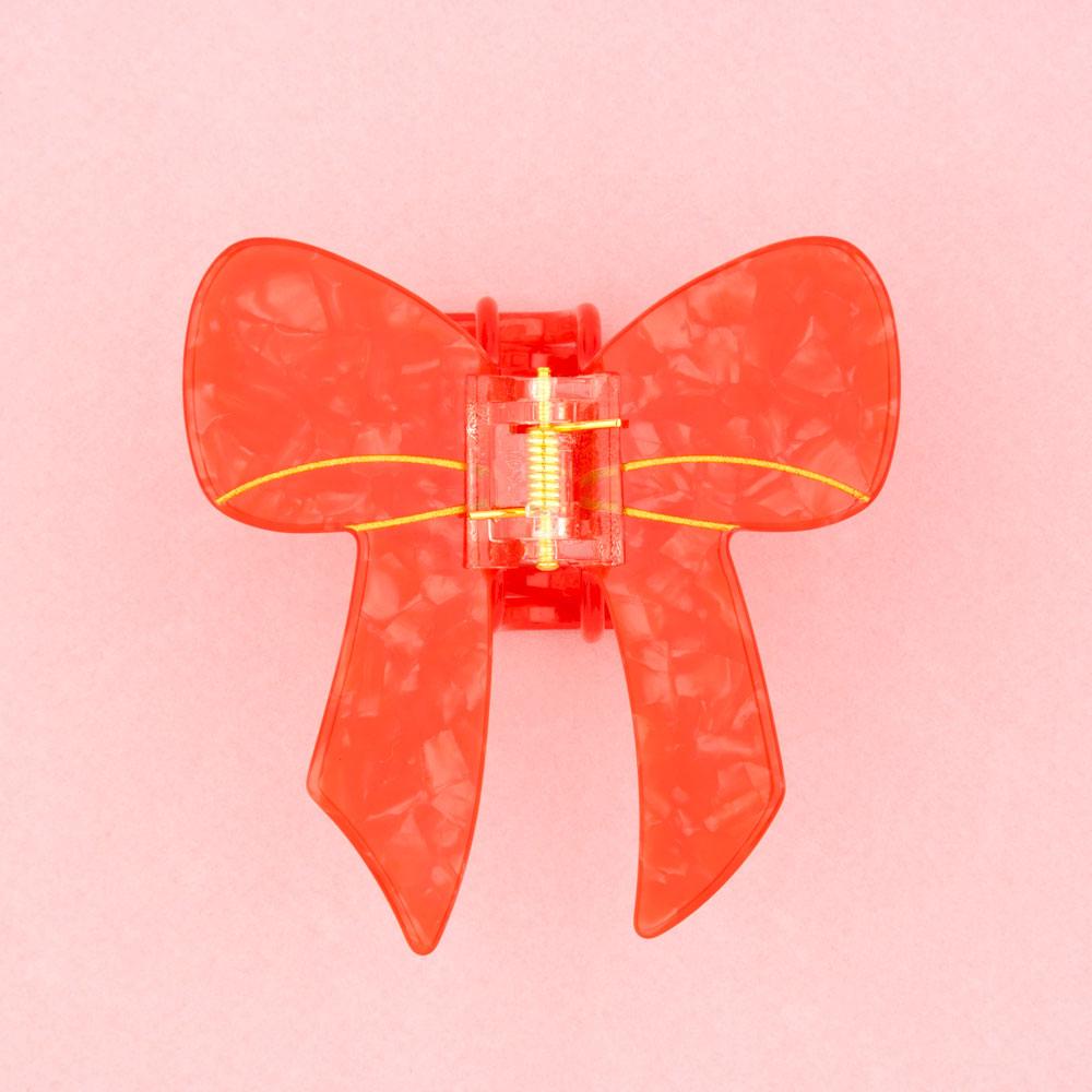 Pretty Bow cute bio-acetate winona irene big sale designer tortoise shell hair claw clip durable pink butterfly flat online wholesale hair pin hair accessories french barrettes for thick hair styles women.