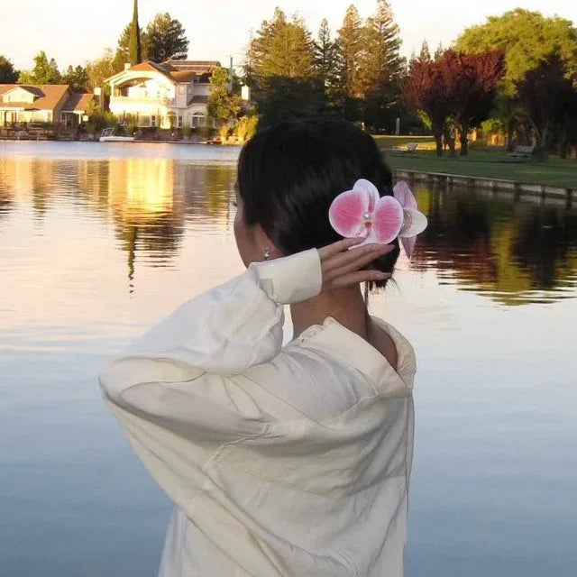 Petal Pink Orchid Claw Clip
