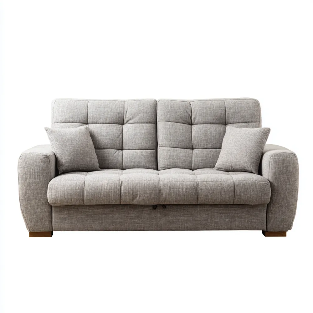 Canapé 2 places Tissu 180x90x85 cm – Gris Clair – Design Contemporain