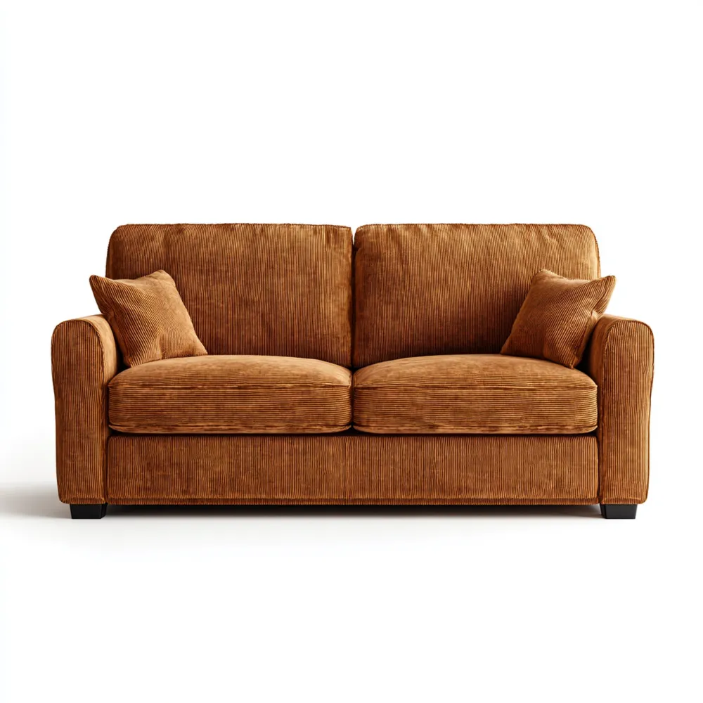 Canapé 2 places Velours Côtelé 150x90x85 cm - Marron