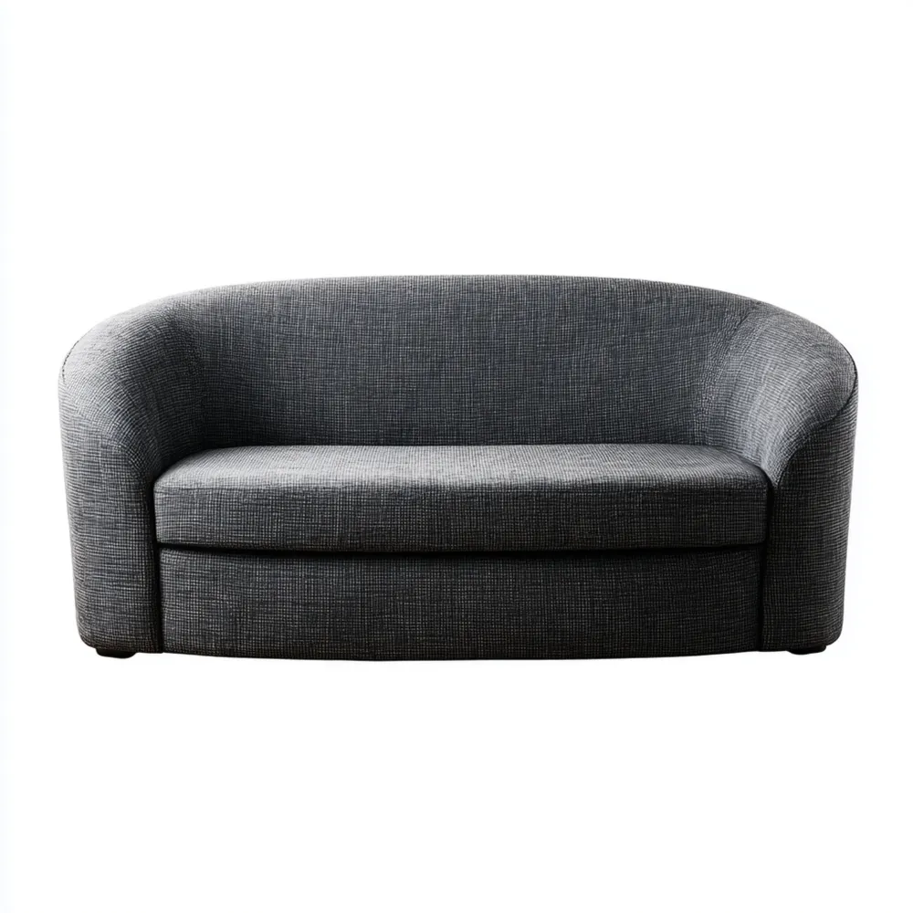 Canapé 2 places 150x80x85 cm Tissu Moderne Design Arrondi Gris