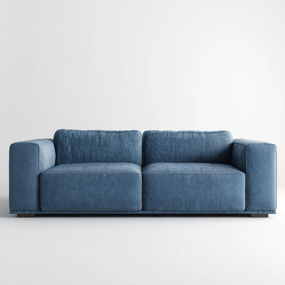 Canapé 2 places 180x90x85 cm - Tissu Bleu confortable - Design contemporain