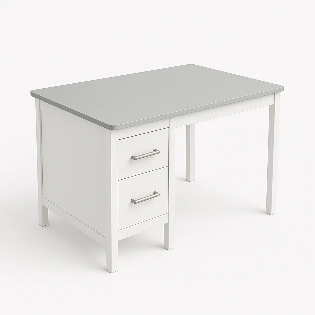 Scrivania in MDF con Cassetti Laminato Grigio 120x60x75 cm-COSYFURNIX