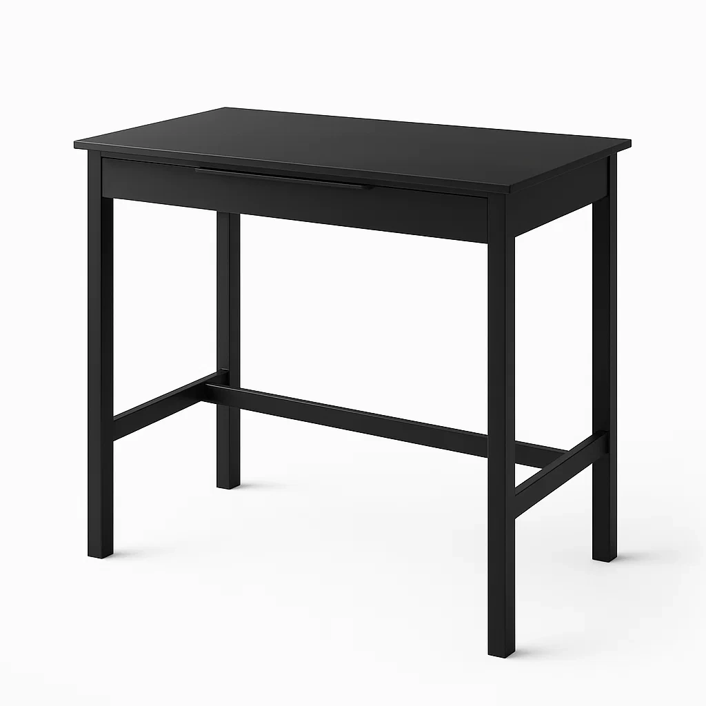 Scrivania in legno MDF con cassetto Nero-COSYFURNIX