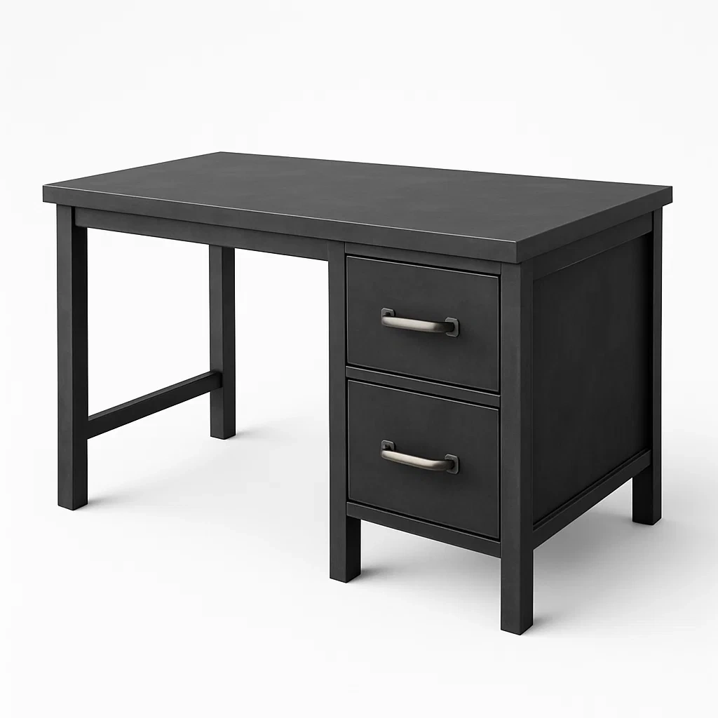 Scrivania con cassetti in legno nero 120x60x75 cm-COSYFURNIX