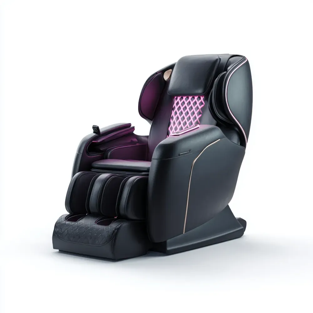 Fauteuil de massage 110x80x140 cm – Cuir synthétique Noir – Fonction chauffante – Ergonomie avancée