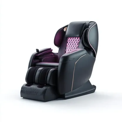 Fauteuil de massage 110x80x140 cm – Cuir synthétique Noir – Fonction chauffante – Ergonomie avancée