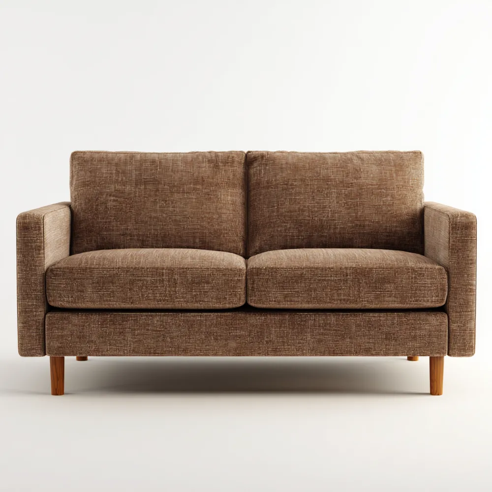 Canapé 2 places Tissu 140x90x85 cm - Marron - Design Moderne