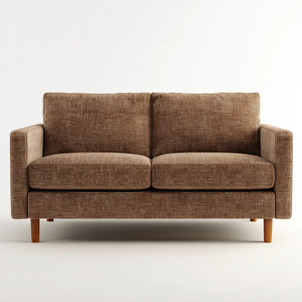 Canapé 2 places Tissu 140x90x85 cm - Marron - Design Moderne