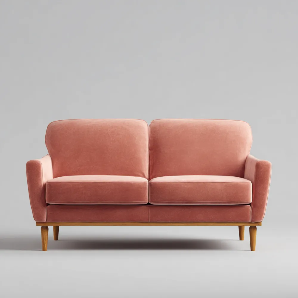 Canapé 2 places Velours 140x85x75 cm – Rose – Design Moderne