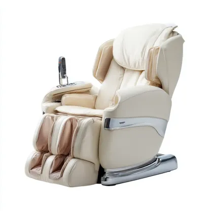 Fauteuil de massage en cuir 112x78x120 cm - Beige - Confort Ergonomique