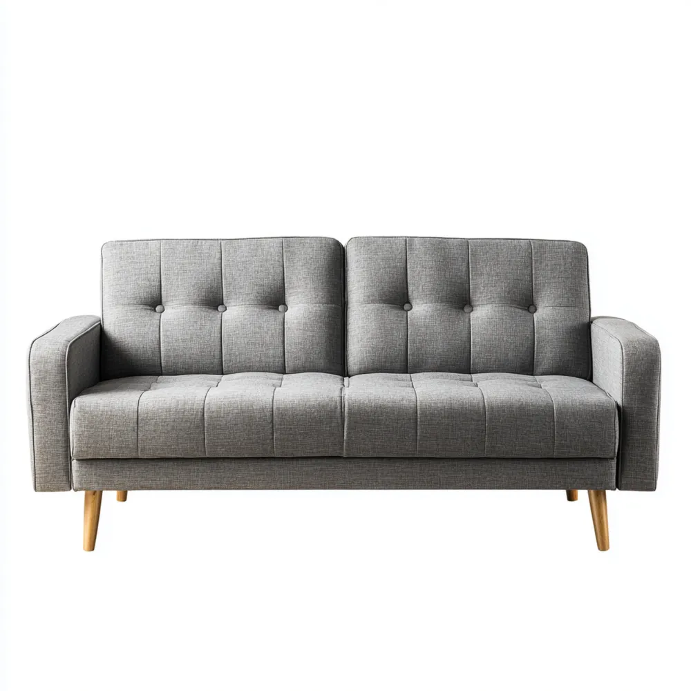 Canapé 2 places Tissu 150x85x87 cm - Gris - Design Moderne