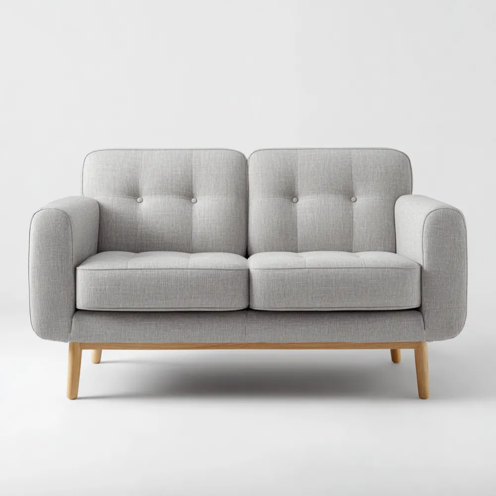 Canapé 2 places Tissu 150x85x75 cm – Gris Clair – Design Moderne