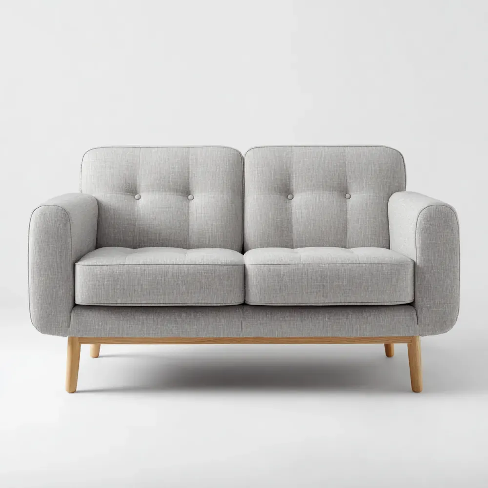 Canapé 2 places Tissu 150x85x75 cm – Gris Clair – Design Moderne