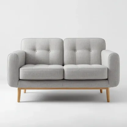 Canapé 2 places Tissu 150x85x75 cm – Gris Clair – Design Moderne