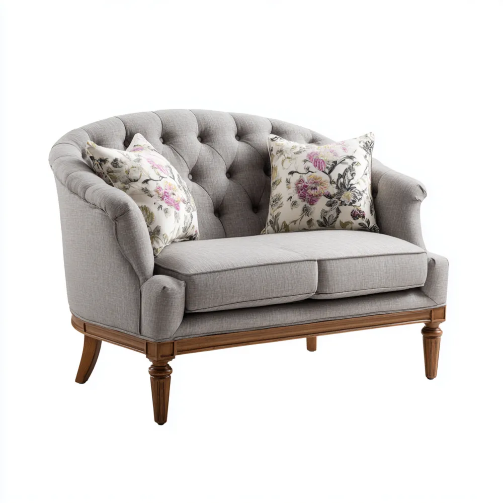 Canapé 2 places Tissu 150x90x85 cm - Gris Clair