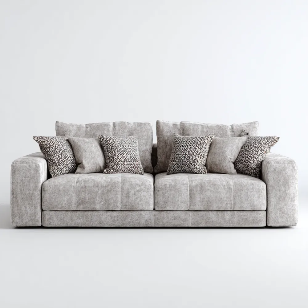 Canapé 2 places en tissu 200x100x90 cm - Gris - Design moderne