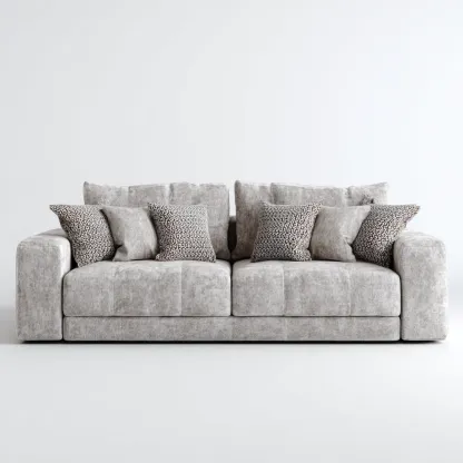 Canapé 2 places en tissu 200x100x90 cm - Gris - Design moderne