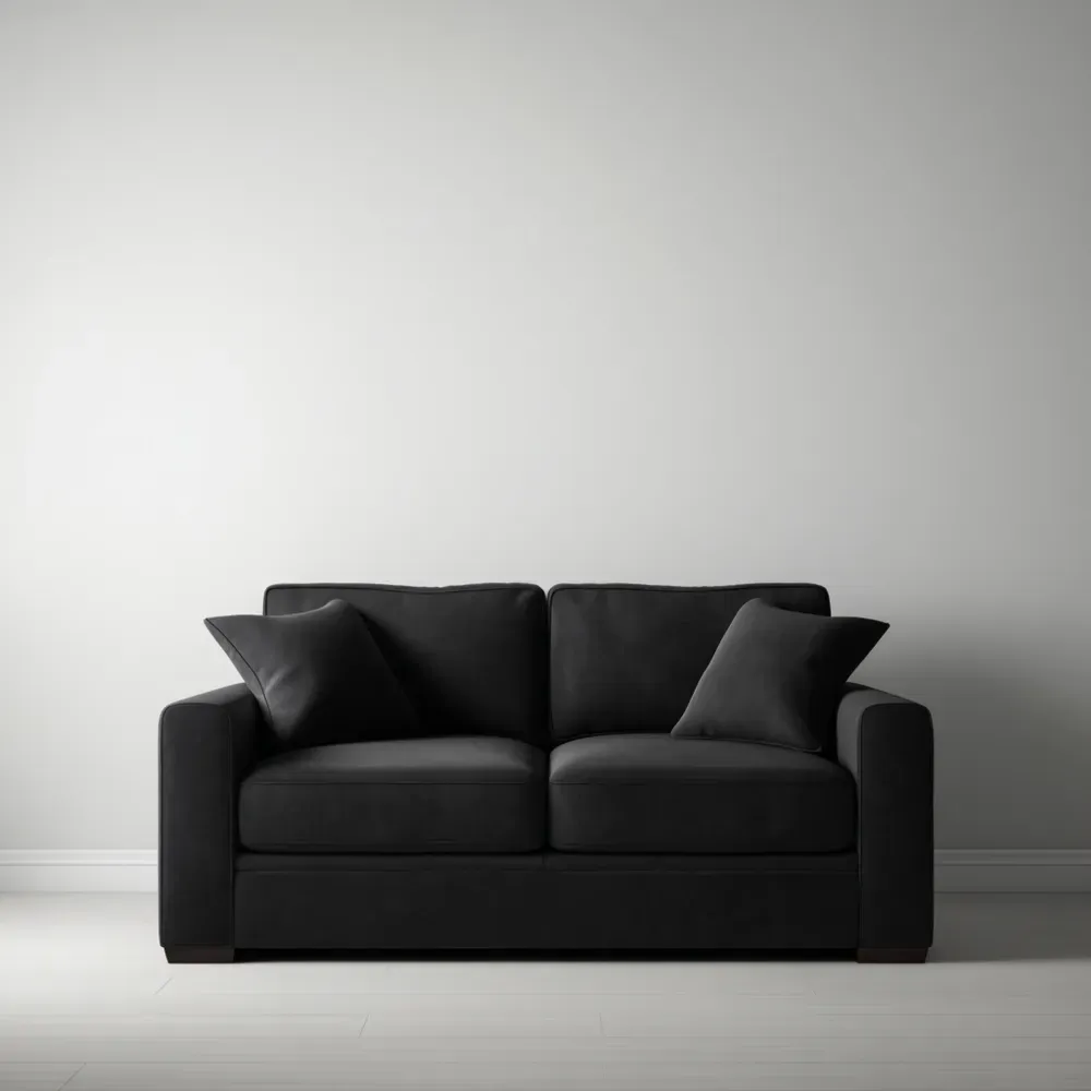 Canapé 2 places - Cuir 150x85x80 cm - Noir - Design Moderne