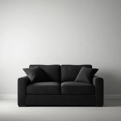 Canapé 2 places - Cuir 150x85x80 cm - Noir - Design Moderne