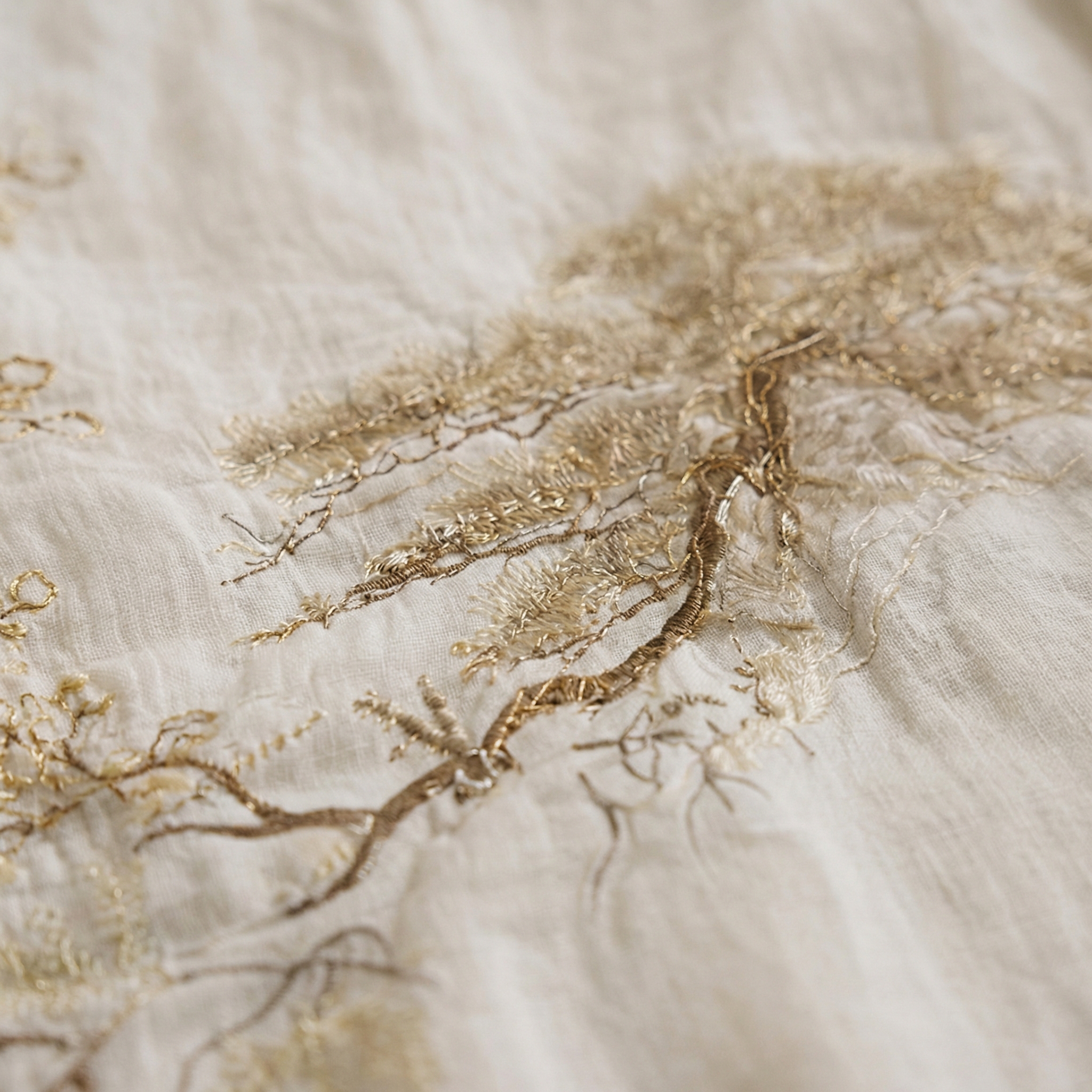 Women's Japanese Cherry Blossom And Pine Tree Art Pattern Linen Dress