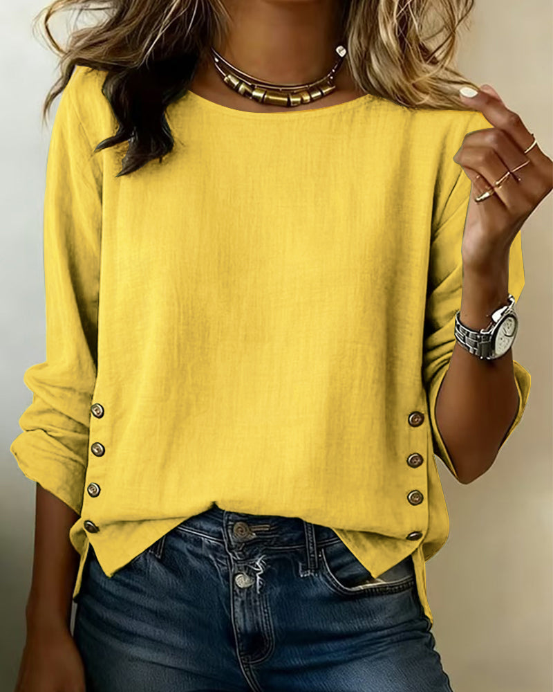 Soft-Touch Long-Sleeve Blouse