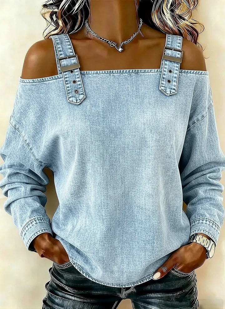 Women's sleeveless denim shirt