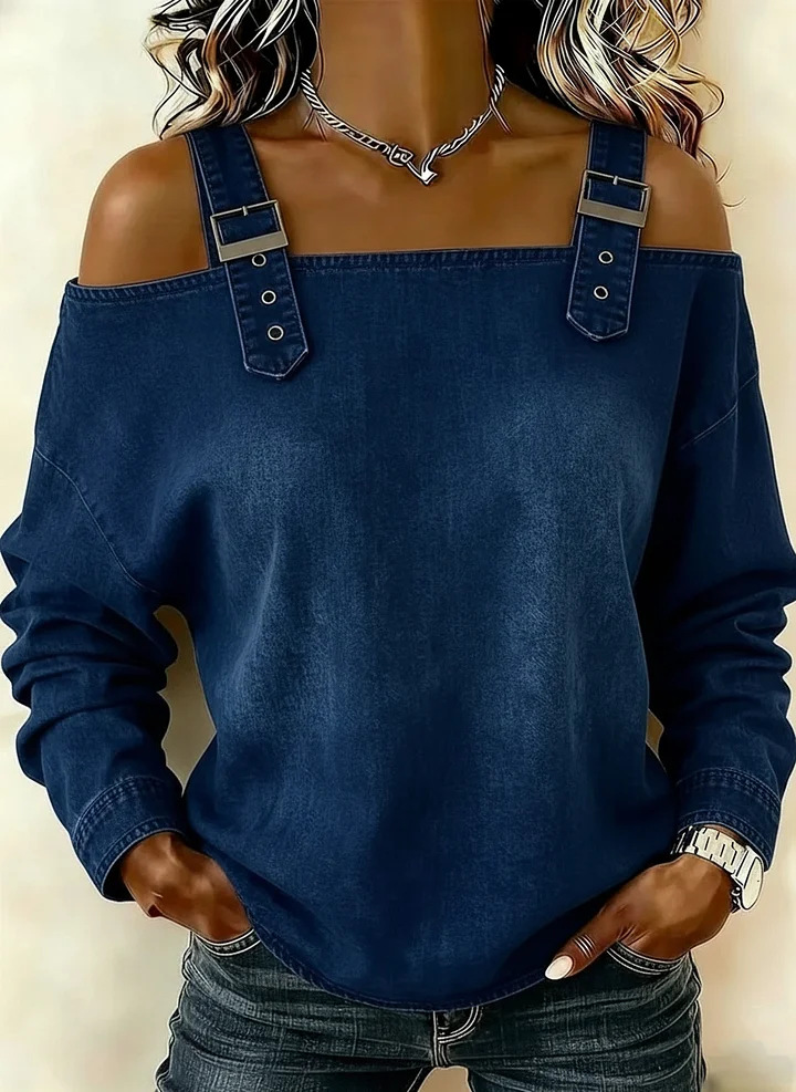 Women's sleeveless denim shirt