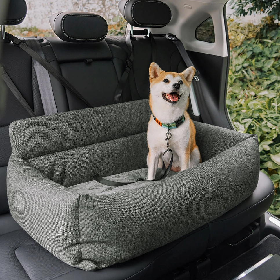 Pettami Travel Bolster — Voll  ständiges, langlebiges und waschbares Hundebett für die Rückbank im Auto