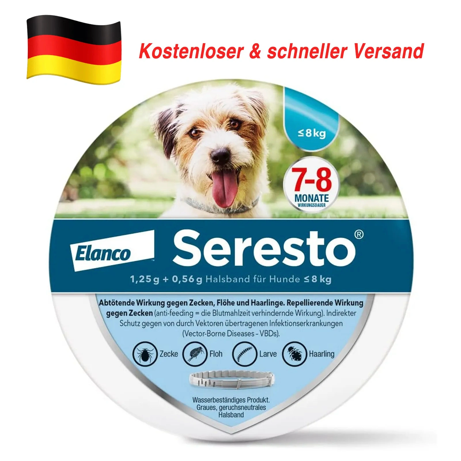 SerestoHalsband für kleine Hunde | bis 8 kg