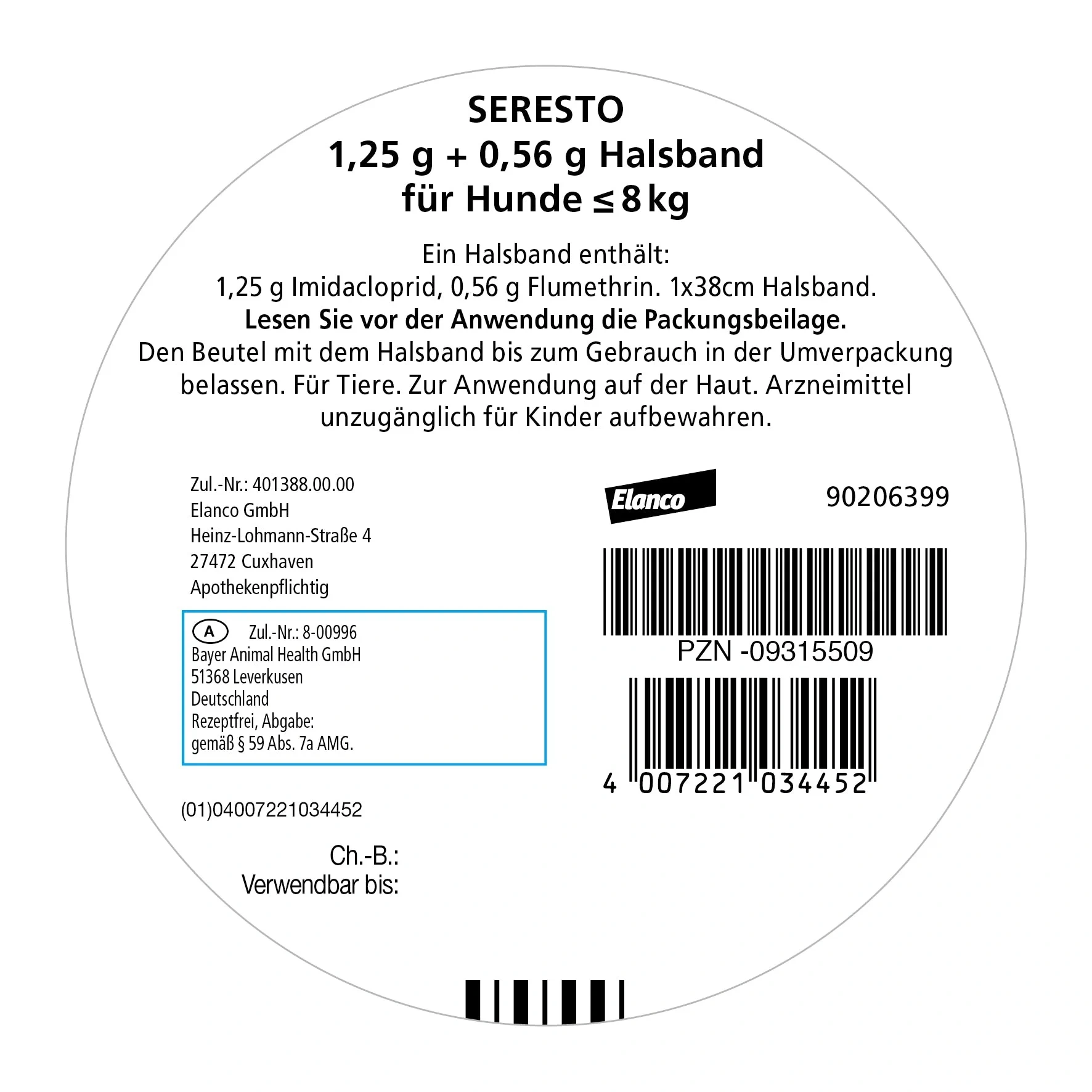 SerestoHalsband für kleine Hunde | bis 8 kg