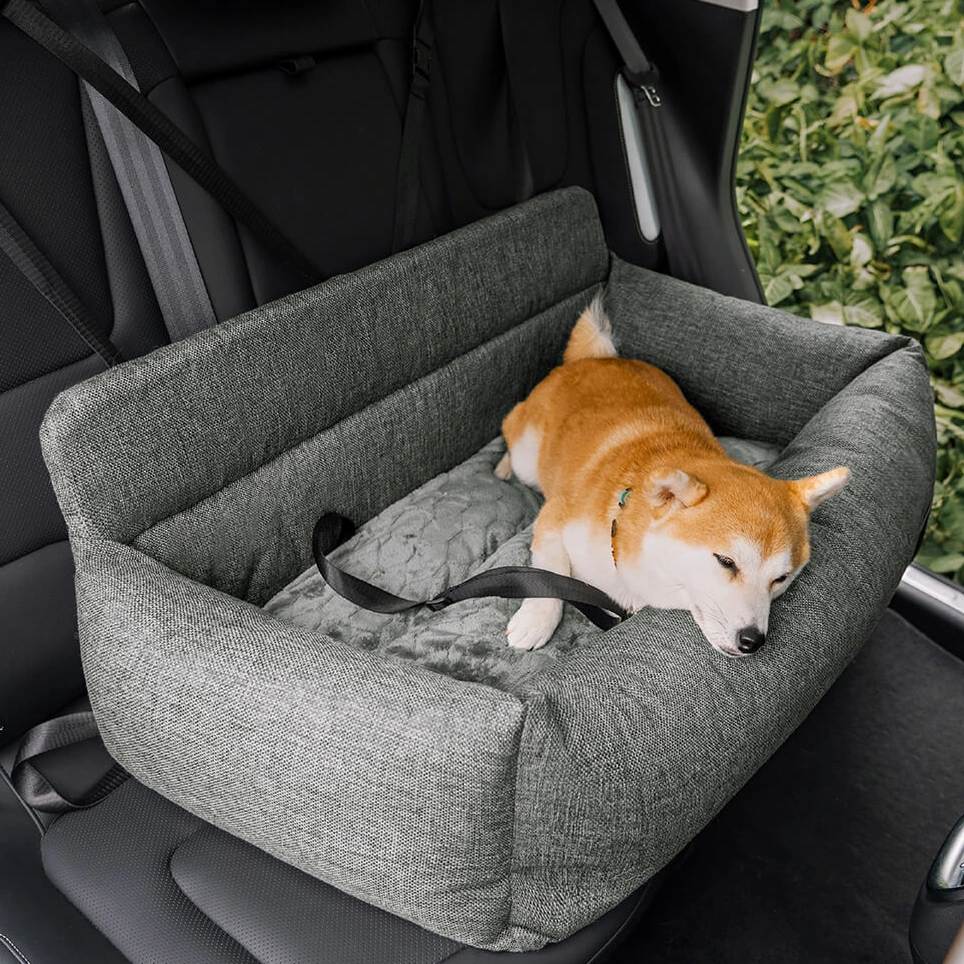Pettami Travel Bolster — Voll  ständiges, langlebiges und waschbares Hundebett für die Rückbank im Auto