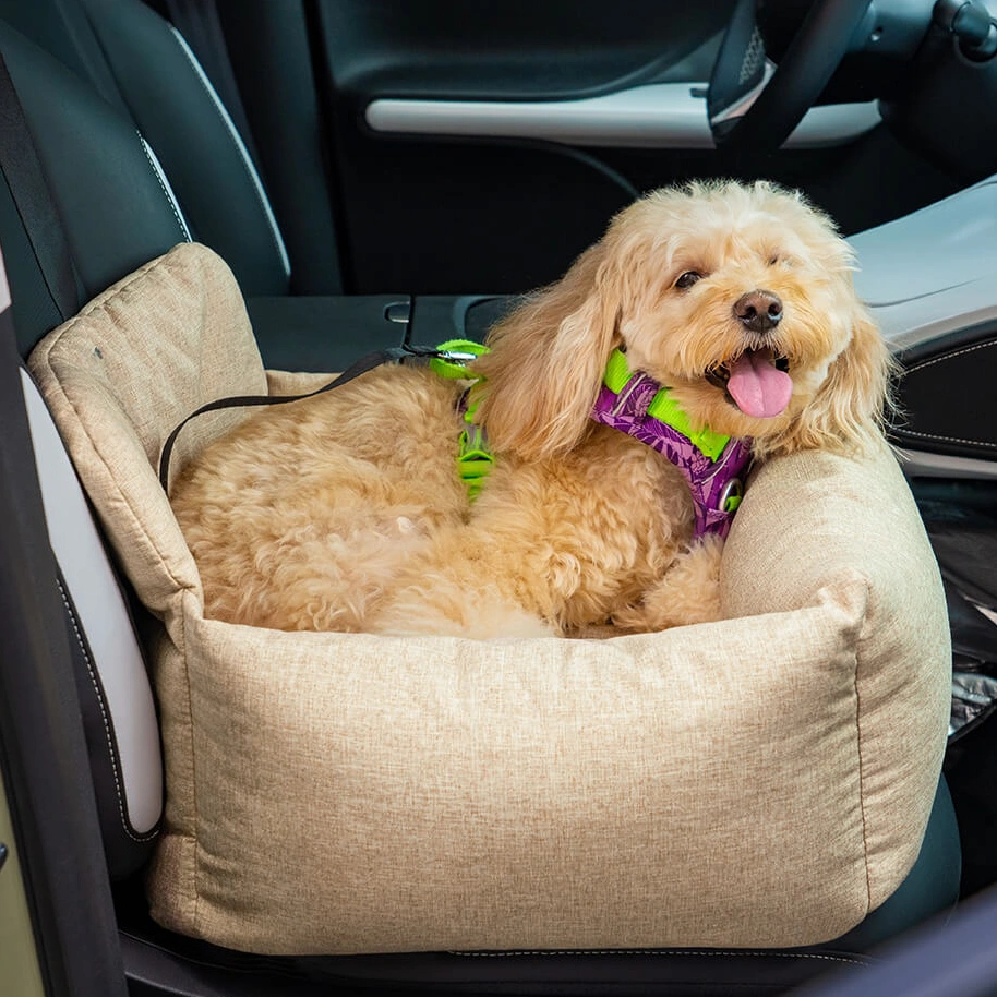 Pettami Travel Bolster — Voll  ständiges, langlebiges und waschbares Hundebett für die Rückbank im Auto
