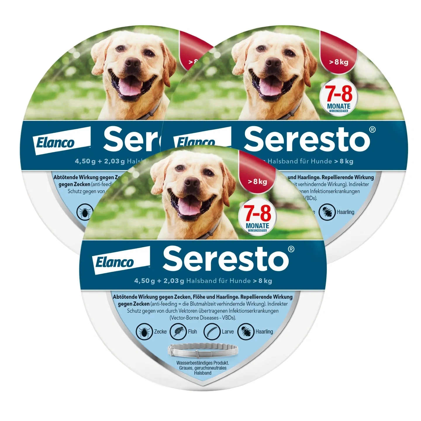 SerestoHalsband für große Hunde, über 8 kg