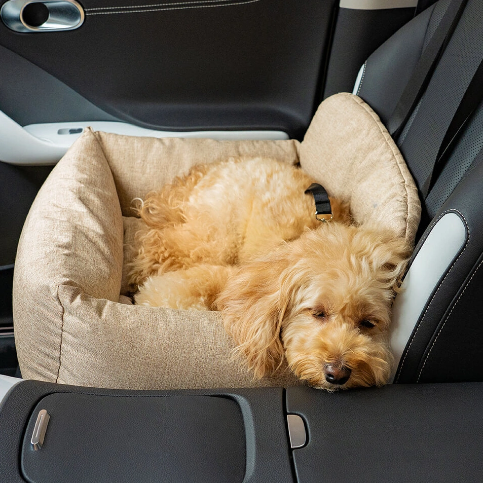 Pettami Travel Bolster — Voll  ständiges, langlebiges und waschbares Hundebett für die Rückbank im Auto