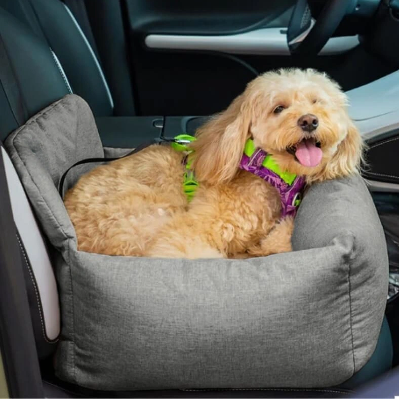 Pettami Travel Bolster — Voll  ständiges, langlebiges und waschbares Hundebett für die Rückbank im Auto