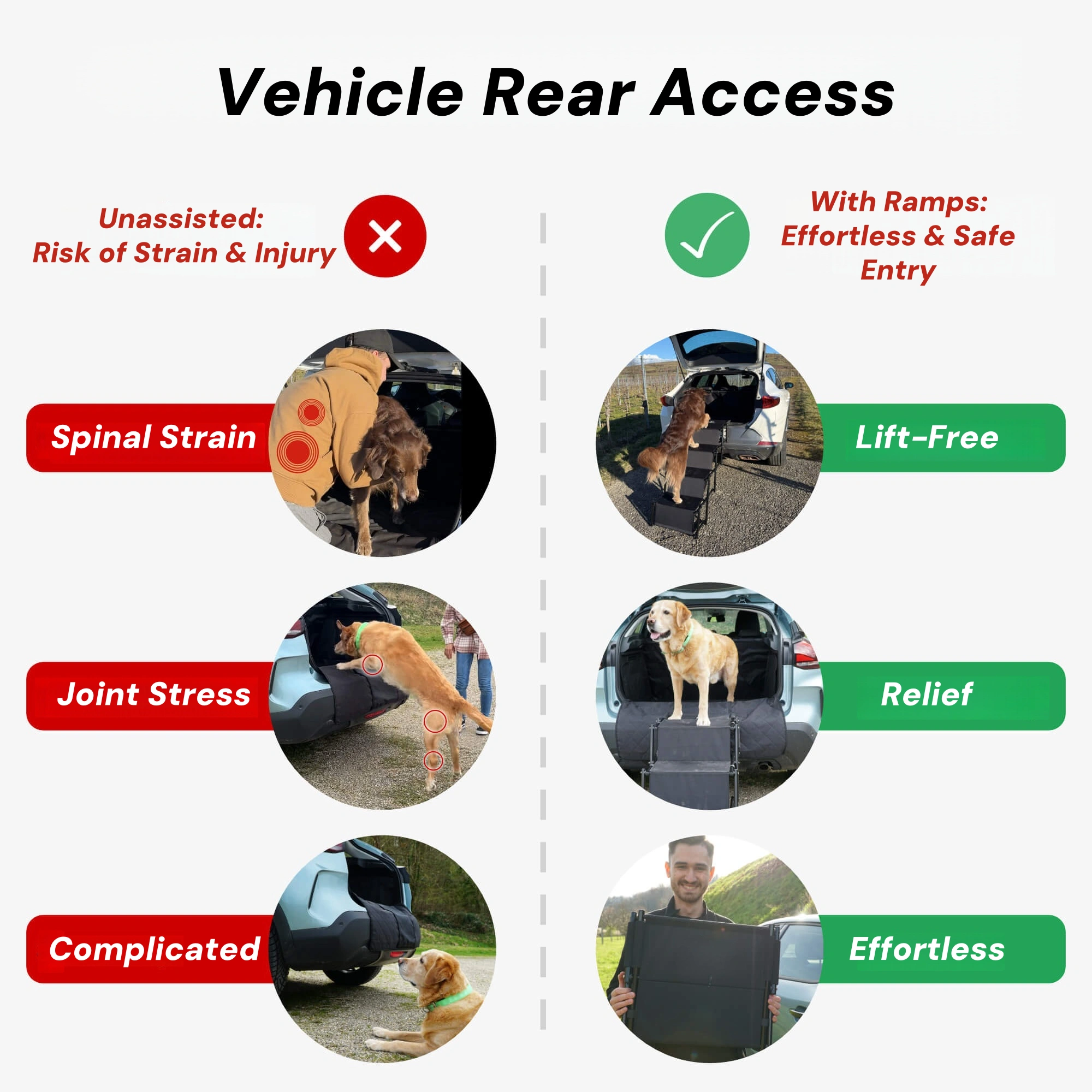 Pettami GlidePath Folding Canine Ramp | Orthopedic Joint Support & Seamless Vehicle Access | Ultra-Lightweight & Adjustable