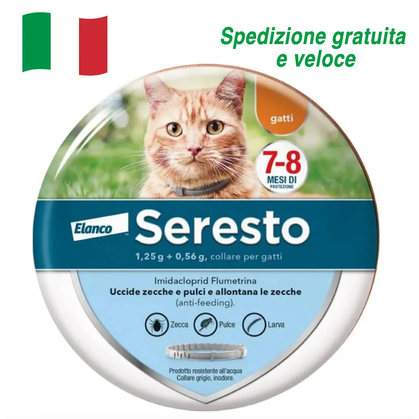 Collare Antiparassitario per Gatti: 8 Mesi di Protezione Efficace da Pulci e Zecche.