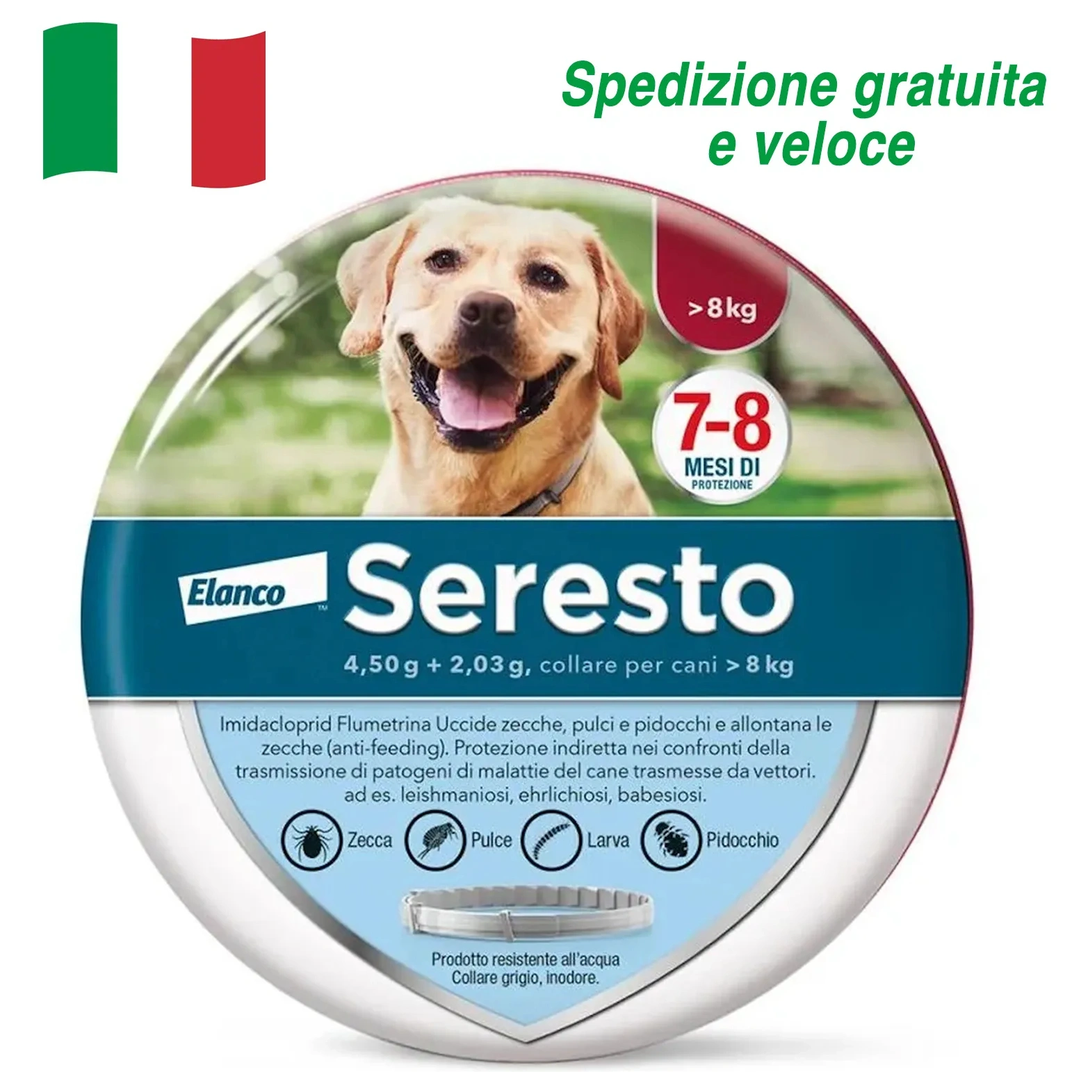 Collare Antiparassitario per Cani | Protezione Prolungata 8 Mesi