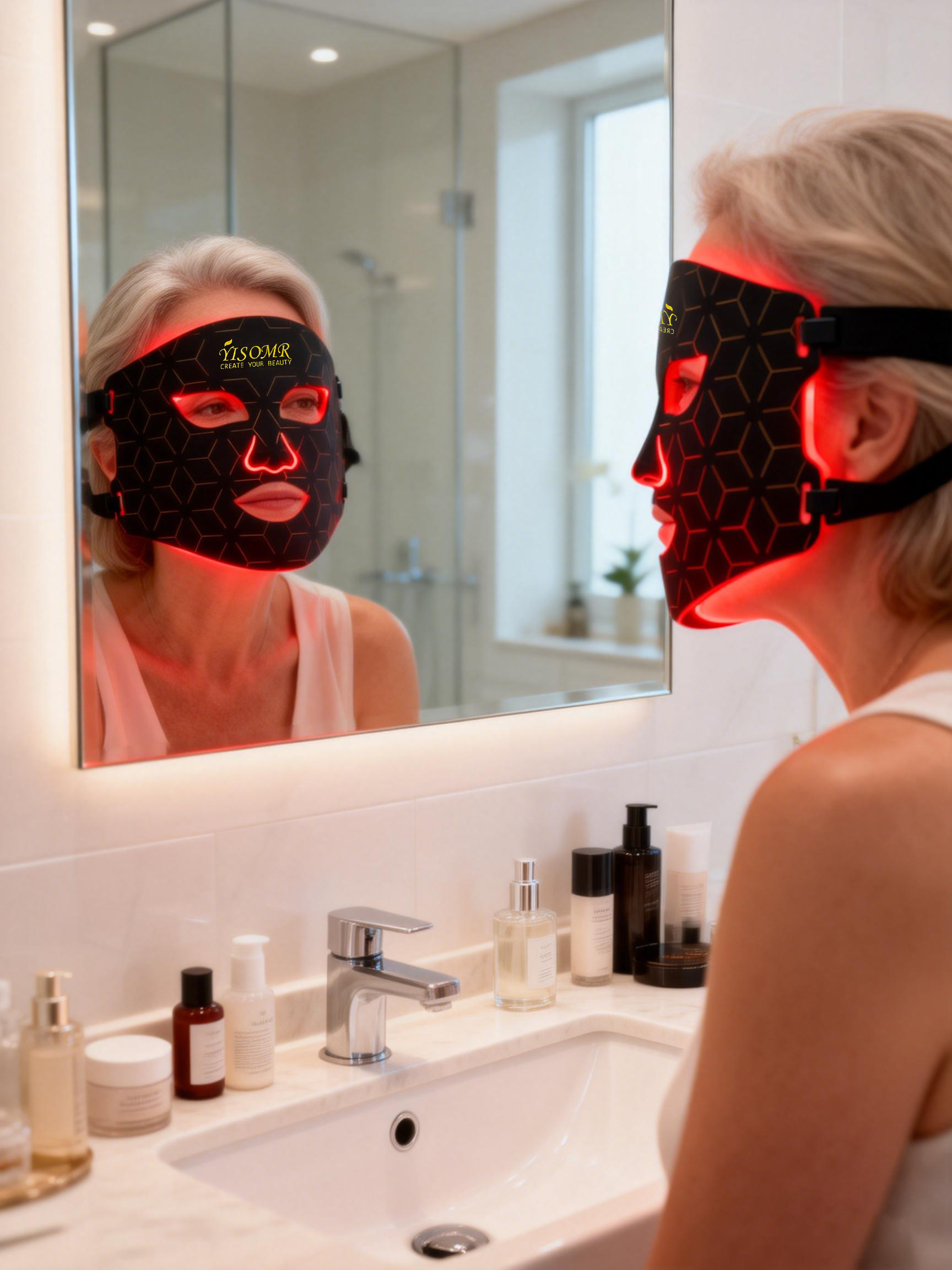 YISOMR Advanced LED Facial Mask: Enhance Collagen & Skin Clarity