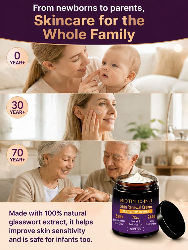 This Swiss Biotin & Peptide 10-in-1 Rejuvenating Cream deeply repairs acne-prone skin, redness, deep wrinkles, and dark spots in just 7 days, restoring firm, smooth, and youthful-looking skin.