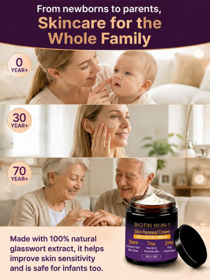 This Swiss Biotin & Peptide 10-in-1 Rejuvenating Cream deeply repairs acne-prone skin, redness, deep wrinkles, and dark spots in just 7 days, restoring firm, smooth, and youthful-looking skin.