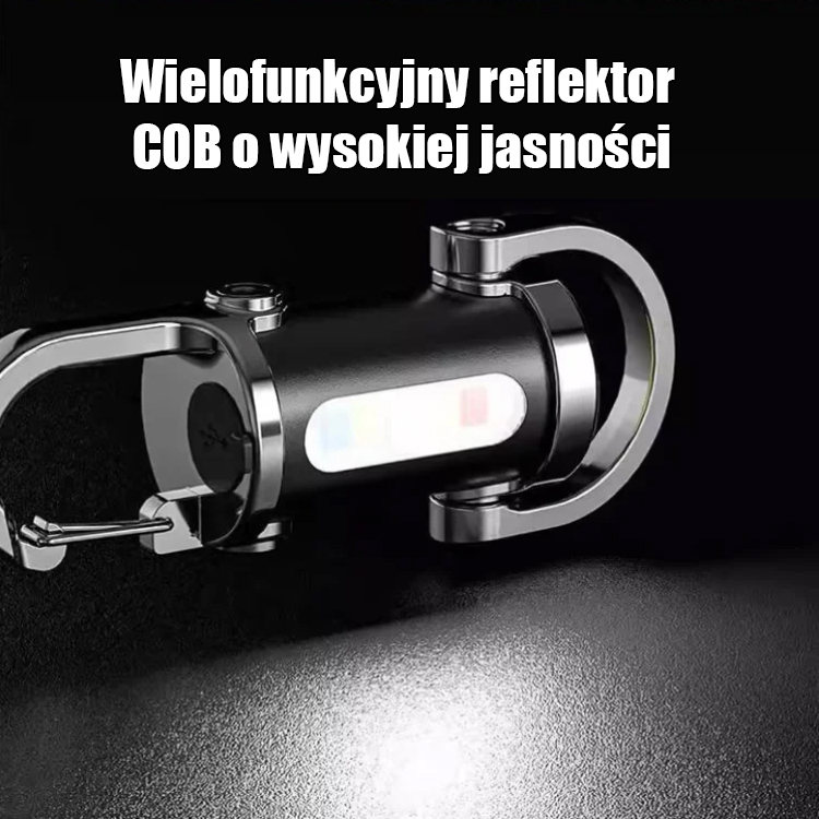 Wielofunkcyjna Mini Latarka SOS (Powerbank) 29g + Światło COB + Ostatnie Sztuki Wyprzedaży!