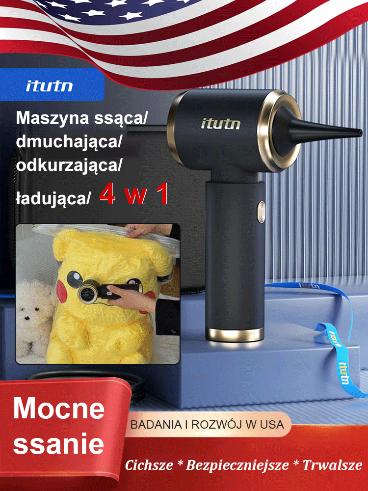 Odkurzacz Bezprzewodowy 4w1 (Ssanie 5000PA & Bateria 4000mAh) – Badania i Rozwój w USA. Wielka Wyprzedaż Magazynowa!